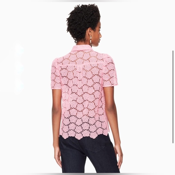 Kate Spade Bloom Floral Lace Top in Pink, Size XS - Picture 2 of 6
